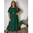 Elegant chiffon dress short sleeve women's oversized (46/48/50 ONE SIZE) ITALIAN FASHION IM425035