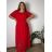 Elegant chiffon dress short sleeve women's oversized (46/48/50 ONE SIZE) ITALIAN FASHION IM425035