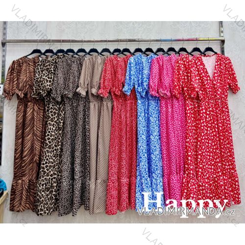 Women's short sleeve summer casual dress (S/M/L ONE SIZE) ITALIAN FASHION IMWGB25022