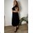 Summer dress oval short sleeve women's oversized (50/52/54 ONE SIZE) ITALIAN FASHION IM425011  black