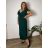 Summer dress oval short sleeve women's oversized (50/52/54 ONE SIZE) ITALIAN FASHION IM425011  black