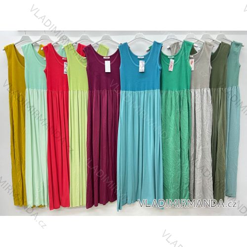 Summer dress oval short sleeve women's oversized (50/52/54 ONE SIZE) ITALIAN FASHION IM425011