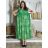 Indian Summer Short Sleeve Women Plus Size Dress (54/58 ONE SIZE) ITALIAN FASHION IMBM24072 light green M / L