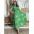 Indian Summer Short Sleeve Women Plus Size Dress (54/58 ONE SIZE) ITALIAN FASHION IMBM24072 light green M / L