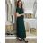 Langes Chiffon-Kurzarmkleid für Damen (S/M ONE SIZE) ITALIAN FASHION IMWGS231048