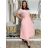Langes Chiffon-Kurzarmkleid für Damen (S/M ONE SIZE) ITALIAN FASHION IMWGS231048
