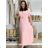 Langes Chiffon-Kurzarmkleid für Damen (S/M ONE SIZE) ITALIAN FASHION IMWGS231048