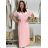 Women's Long Chiffon Short Sleeve Dress (S/M ONE SIZE) ITALIAN FASHION IMWGS231048