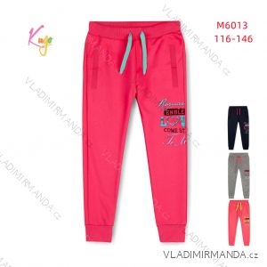 Long sweatpants for children, teenagers, girls (116-146) KUGO AM6002