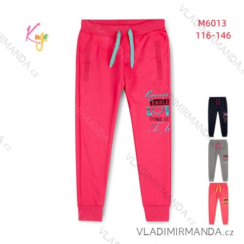 Long sweatpants for children, teenagers, girls (116-146) KUGO AM6002
