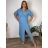 Elegantes Hemd Langarm Damen Kleid (S / M ONE SIZE) ITALIAN FASHION IMWY21734 44/46/48 hellblau