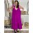 Long casual short sleeve women's dress, oversized (42/44/46 ONE SIZE) ITALIAN FASHION IMD2525370 M/L/XL růžová fuchsiová