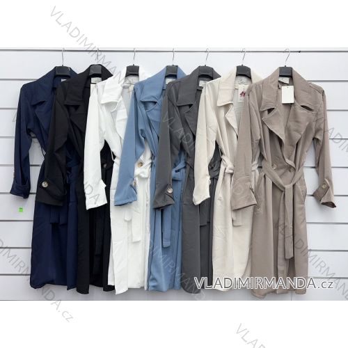 Kabát dlhý slabý s opaskom dlhý rukáv dámsky (S/M/L ONE SIZE) TALIANSKA MÓDA IMWKK252575