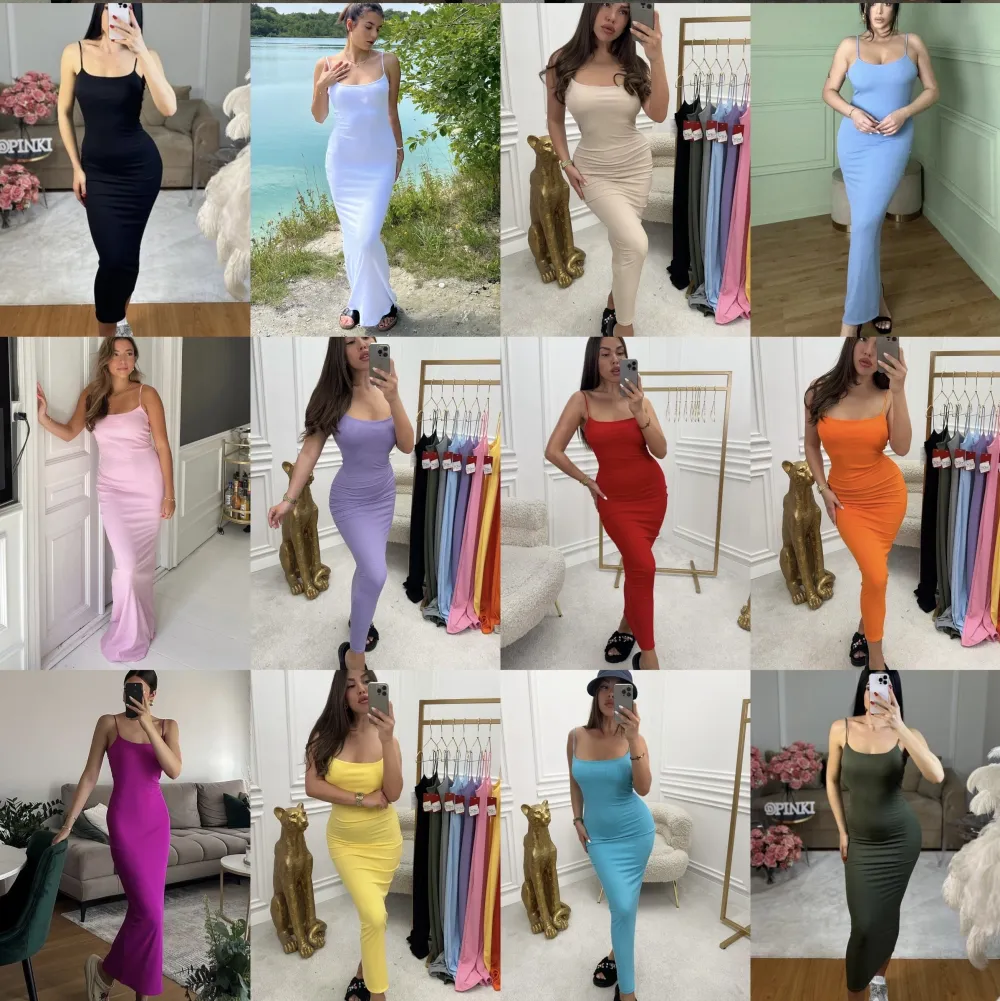 Šaty dlouhé letní na ramínka dámské ARIA (XS/S/M ONE SIZE) ITALSKÁ MÓDA IMPBB252L1063/DUR