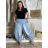 Women's Summer Pants (S/M/L) ITALIAN Fashion IMSM24008 M/L/XL Light blue