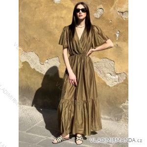 Šaty dlouhé letní krátký rukáv dámské (S/M/L ONE SIZE) ITALSKÁ MÓDA IMM25M4537