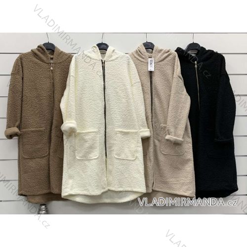 Kabát slabý s kapucňou na zips dlhý rukáv dámsky (S/M/L ONE SIZE) TALIANSKA MÓDA IMWCP252592