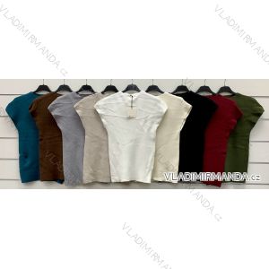 Svetr slabý krátký rukáv dámský (S/M/L ONE SIZE) ITALSKÁ MÓDA IMWCP252596