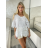 Cotton lace tunic 3/4 sleeve women (uni s / l) ITALIAN FASHION IMB22JOLA