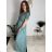 Šaty dlouhé letní žebrované krátký rukáv dámské Maria-M (XS/S/M/L ONE SIZE) ITALSKÁ MÓDA IMSM25128/DUR S/M růžová starorůžová
