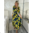 Women's Long Summer Shirt Dress 3/4 Long Sleeve (S/M ONE SIZE) ITALIAN FASHION IMPEM23VA203