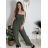 Overal dlhý elegantný žabičkovaný carmen bez rukávov dámsky (S/M/L ONE SIZE) TALIANSKA MÓDA IM425322