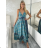 Šaty dlouhé letní na ramínka dámské RAMONA (S/M/L ONE SIZE) INDICKÁ MÓDA IMWKA251062-1/DUR S/M/L modrá