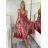 Šaty dlouhé letní na ramínka dámské RAMONA (S/M/L ONE SIZE) INDICKÁ MÓDA IMWKA251062-5/DUR S/M/L růžová