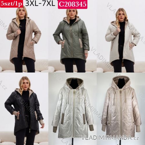 Bunda podzimní s kapucí na zip dlouhý rukáv dámská nadrozměr (3XL - 7XL) SWEST IMWSW25C208345