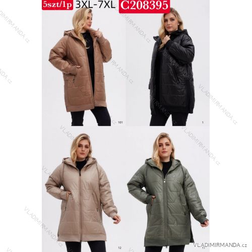 Bunda jesenná s kapucňou na zips dlhý rukáv dámska nadrozmer (3XL - 7XL) SWEST IMWSW25C208395