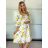 Langes Sommerkleid mit gerippten Kurzarm für Damen (XS/S/M/L EINHEITSGRÖSSE) ITALIAN FASHION IMSM25128 -   weiß -   S / M / L