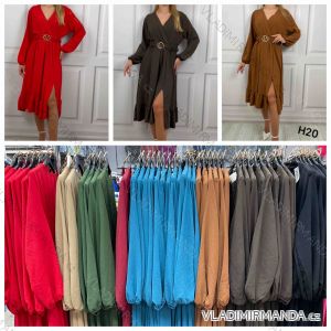 Šaty elegantní dlouhý rukáv dámské (S/M/L ONE SIZE) ITALSKÁ MÓDA IMWHA252716