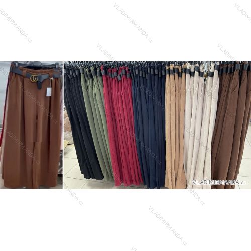 Kalhoty dlouhé letní s páskem dámské (S/M/L ONE SIZE) ITALSKÁ MÓDA IMWHA252718