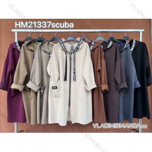 Kabát s kapucí maselko dlouhý rukáv dámský (S/M/L ONE SIZE) ITALSKÁ MÓDA  IMWHA252719