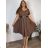 Women's long sleeve furry sweater (S/M/L ONE SIZE) ITALIAN FASHION IMWCH25116 54/56/58 Dark beige