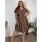 Women's long sleeve furry sweater (S/M/L ONE SIZE) ITALIAN FASHION IMWCH25116 54/56/58 Dark beige
