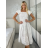 Women's Lace Cotton Short Sleeve Women's Dress (S / M ONE SIZE) ITALIAN FASHION IMWM215877 S / M / L white