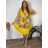 Langes Maxi-Sommerkleid Kurzarm Damen übergroß (XL/2XL Einheitsgröße) ITALIAN FASHION IM422758/DUR gelb XL/2XL