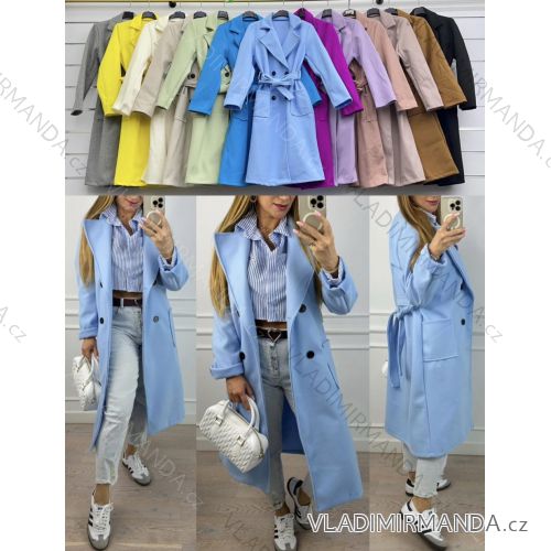 Autumn coat with belt, long sleeves, women's (S/M/L ONE SIZE) ITALIAN FASHION IMWCL252807