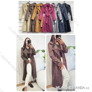 Kabát podzimní s páskem dlouhý rukáv dámský (S/M/L ONE SIZE) ITALSKÁ MÓDA IMWCL252813