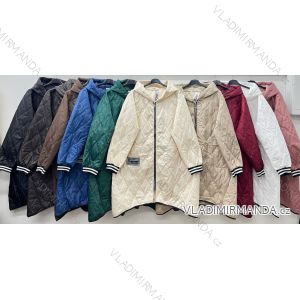 Bunda jesenná s kapucňou na zips dlhý rukáv dámska nadrozmer (52/54/56 ONE SIZE) TALIANSKA MÓDA IM425531