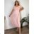 Summer dress oval short sleeve women's oversized (50/52/54 ONE SIZE) ITALIAN FASHION IM425011