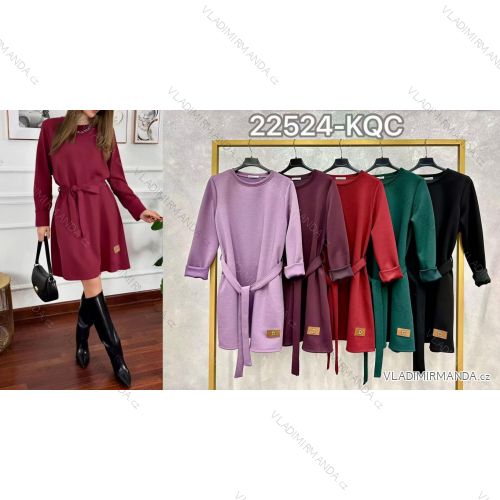 Šaty krátke teplé dlhý rukáv dámske (S/M/L ONE SIZE) TALIANSKA MÓDA IMC25321