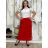 Skirt summer 3/4 long ladies (uni sl) ITALIAN Fashion IM717096 S / M / L red
