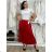 Women's Long Satin Pleated Skirt (S/M ONE SIZE) ITALIAN FASHION IMM22FS22091 S / M / L red