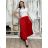 Women's Long Satin Pleated Skirt (S/M ONE SIZE) ITALIAN FASHION IMM22FS22091 S / M / L red