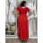 Women's long summer ribbed short sleeve dress (XS/S/M/L ONE SIZE) ITALIAN FASHION IMSM25128