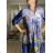 Šaty letní 3/4 rukáv oversize dámské AMELIA (S/M/L ONE SIZE) ITALSKÁ MÓDA IMPEM25CA2800/DU S/M/L tmavě modrá