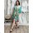 Šaty letní 3/4 rukáv oversize dámské AMELIA (S/M/L ONE SIZE) ITALSKÁ MÓDA IMPEM25CA2800/DU S/M/L tmavě modrá