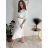 Women's Summer Boho Lace Shirt Dress With Belt Short Sleeve (S/M ONE SIZE) ITALIAN FASHION IMPEM232191